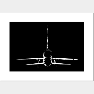 English Electric Lightning jet fighter aircraft rear view white Posters and Art